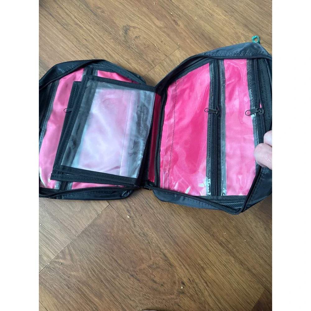 I Can And I‎ Will Motivational Travel Toiletry Bag Cosmetic Organizer Black Pink